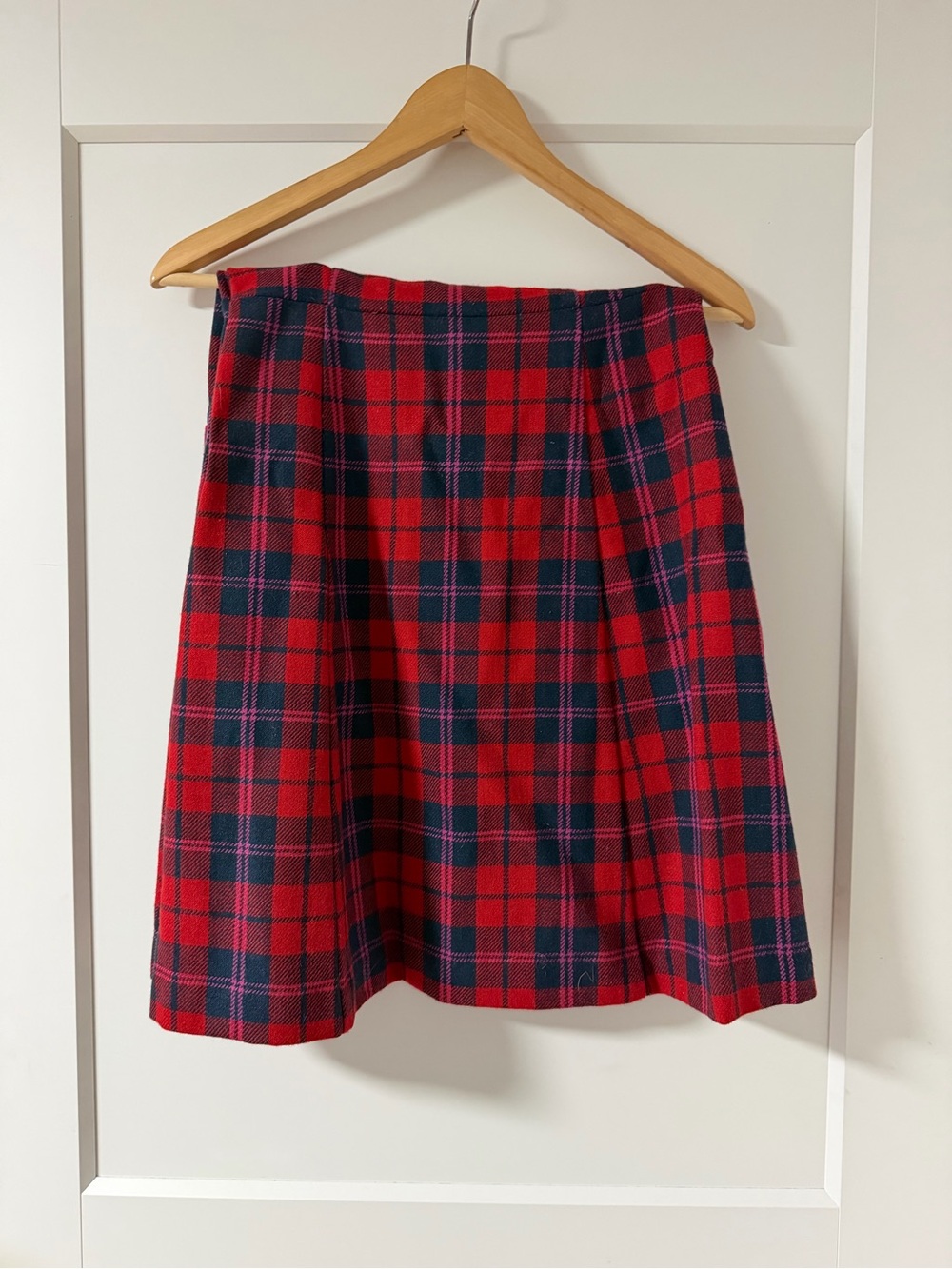 American Eagle Red Plaid A-Line Strapless Dress